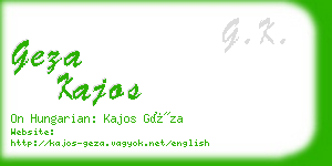 geza kajos business card